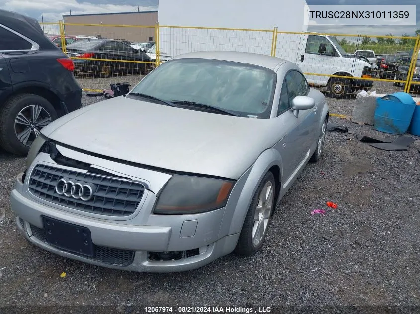 2003 Audi Tt VIN: TRUSC28NX31011359 Lot: 12057974