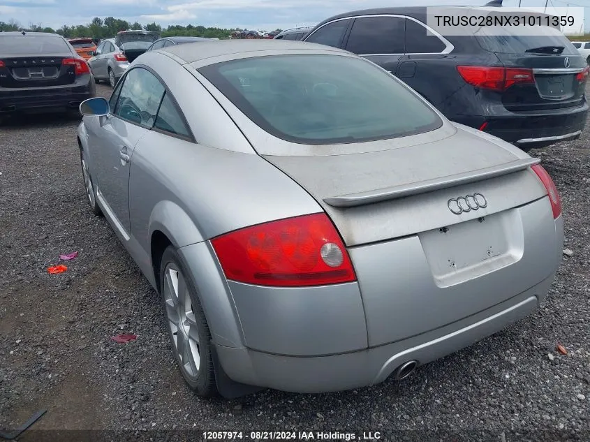 2003 Audi Tt VIN: TRUSC28NX31011359 Lot: 12057974