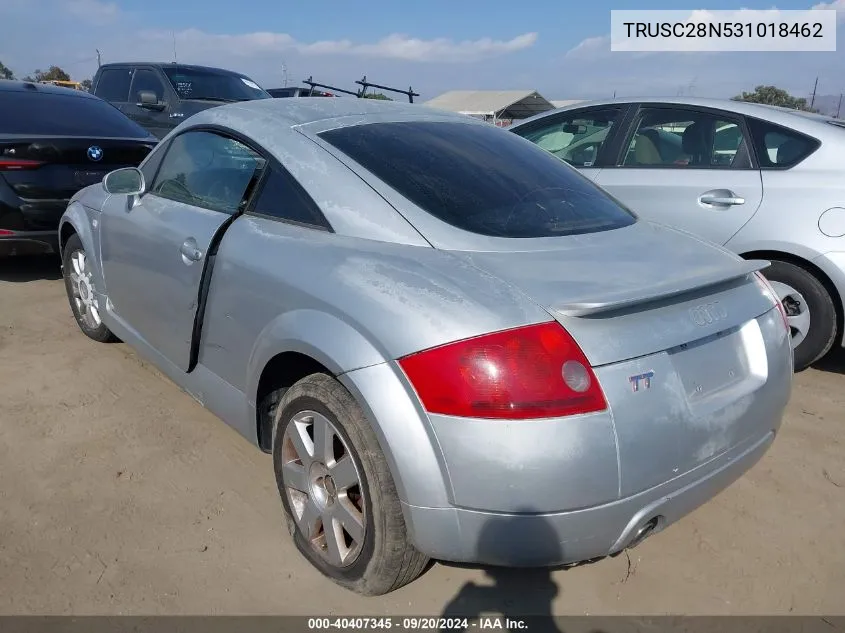 2003 Audi Tt 1.8L VIN: TRUSC28N531018462 Lot: 40407345