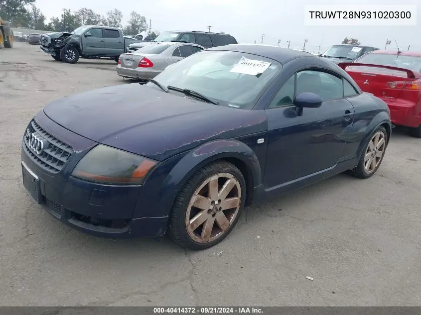 2003 Audi Tt 1.8L VIN: TRUWT28N931020300 Lot: 40414372