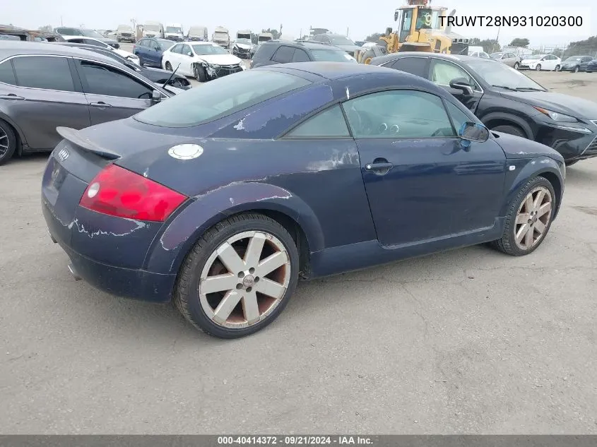 2003 Audi Tt 1.8L VIN: TRUWT28N931020300 Lot: 40414372