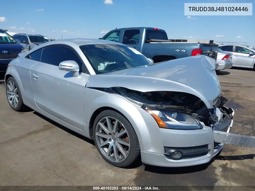 2008 Audi Tt 3.2 VIN: TRUDD38J481024446 Lot: 40102203