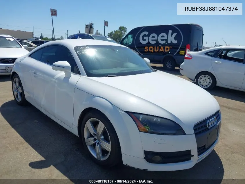 2008 Audi Tt 2.0T Premium VIN: TRUBF38J881047374 Lot: 40116157