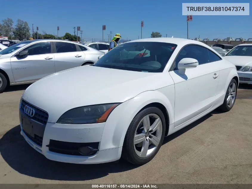 2008 Audi Tt 2.0T Premium VIN: TRUBF38J881047374 Lot: 40116157