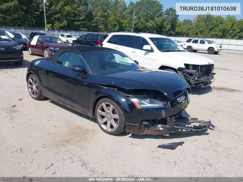 2008 Audi Tt 3.2 VIN: TRURD38J181010638 Lot: 40229004