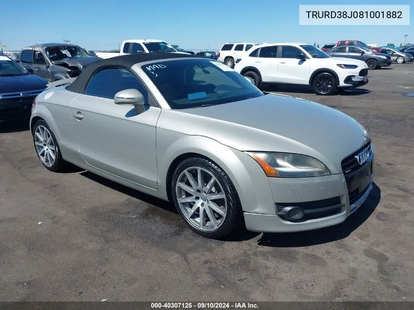 2008 Audi Tt 3.2 Quattro VIN: TRURD38J081001882 Lot: 40307125