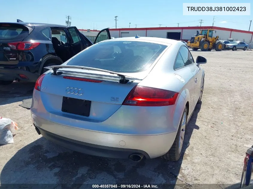 TRUDD38J381002423 2008 Audi Tt 3.2