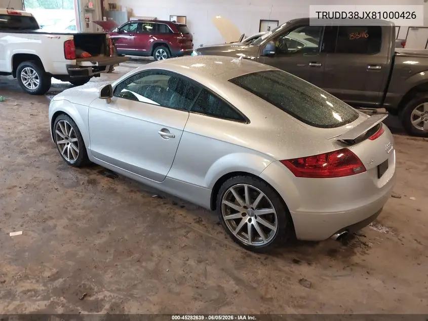 2008 Audi Tt 3.2 VIN: TRUDD38JX81000426 Lot: 45282639