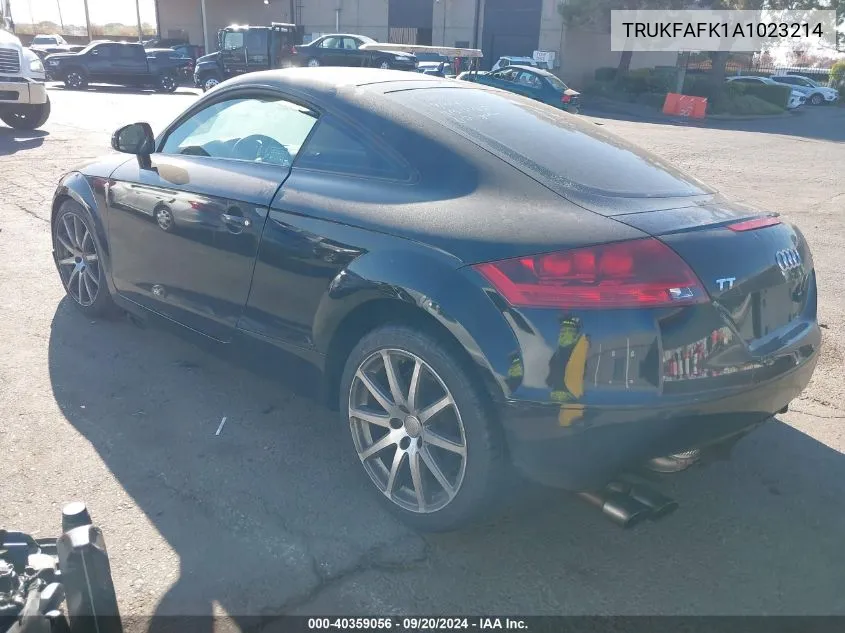 2010 Audi Tt 2.0T Premium VIN: TRUKFAFK1A1023214 Lot: 40359056