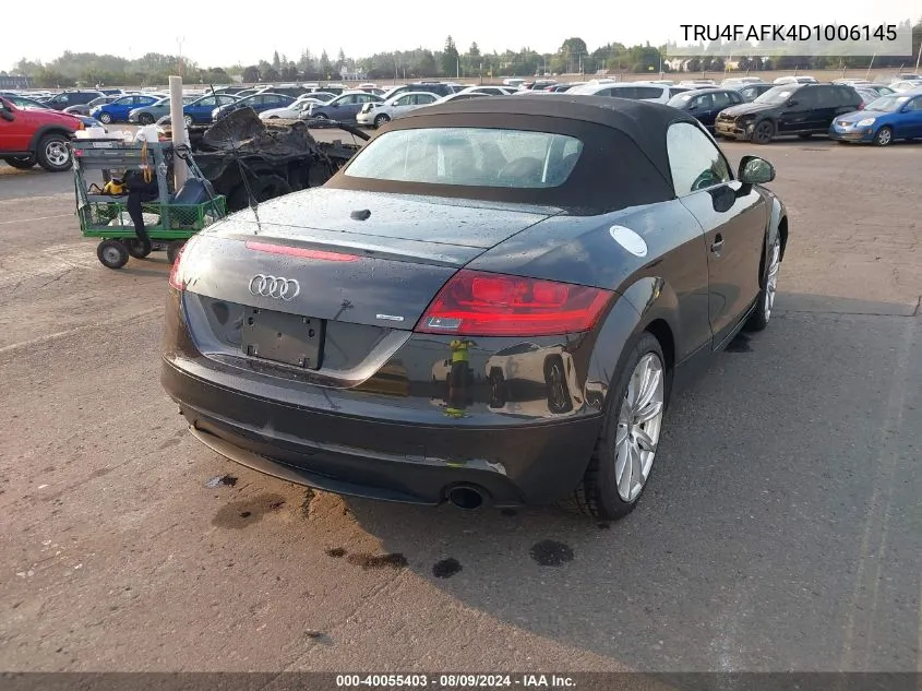 2013 Audi Tt 2.0T Premium Plus VIN: TRU4FAFK4D1006145 Lot: 40055403