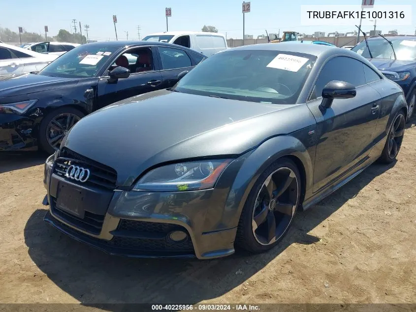 2014 Audi Tt 2.0T VIN: TRUBFAFK1E1001316 Lot: 40225956