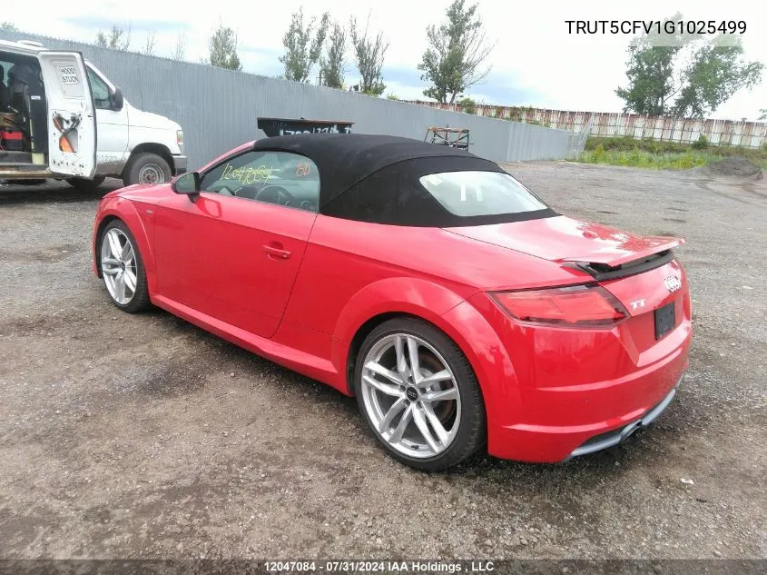 2016 Audi Tt VIN: TRUT5CFV1G1025499 Lot: 12047084