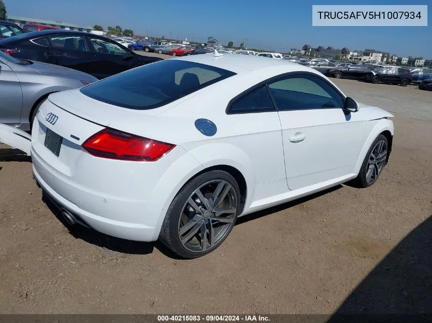 2017 Audi Tt 2.0T VIN: TRUC5AFV5H1007934 Lot: 40215083