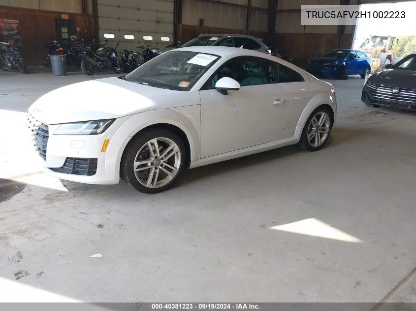 2017 Audi Tt 2.0T VIN: TRUC5AFV2H1002223 Lot: 40381223