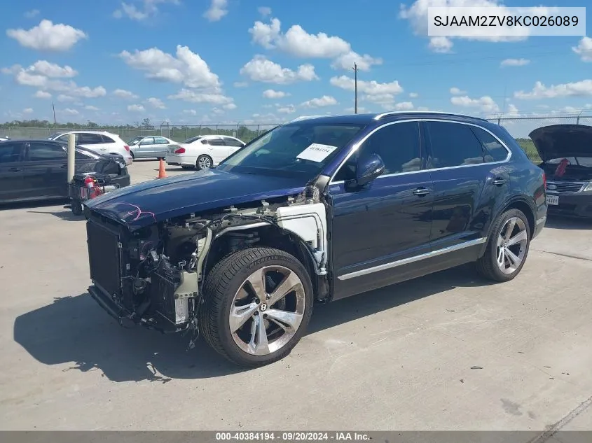 SJAAM2ZV8KC026089 2019 Bentley Bentayga V8