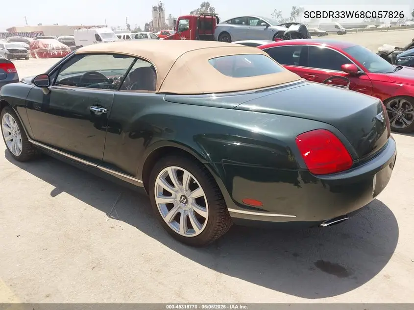 2008 Bentley Continental Gtc VIN: SCBDR33W68C057826 Lot: 45318770