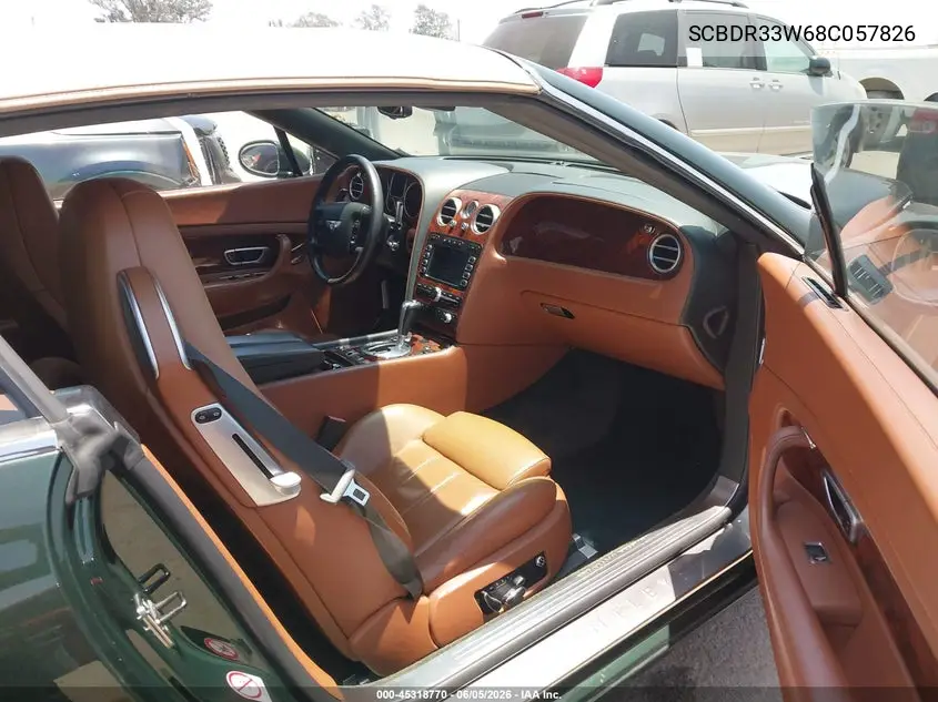 2008 Bentley Continental Gtc VIN: SCBDR33W68C057826 Lot: 45318770