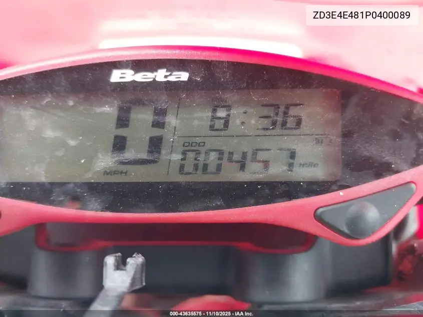2023 Beta 450 Rr-S VIN: ZD3E4E481P0400089 Lot: 43635575