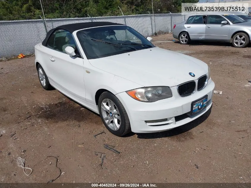 WBAUL73539BJ75512 2009 BMW 128 I