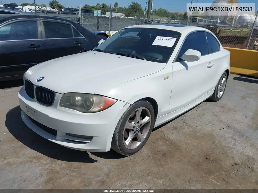 2011 BMW 128I VIN: WBAUP9C5XBVL89533 Lot: 45324391