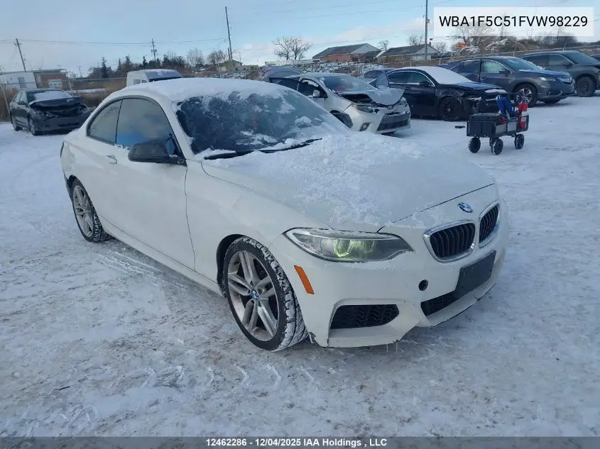WBA1F5C51FVW98229 2015 BMW 228I