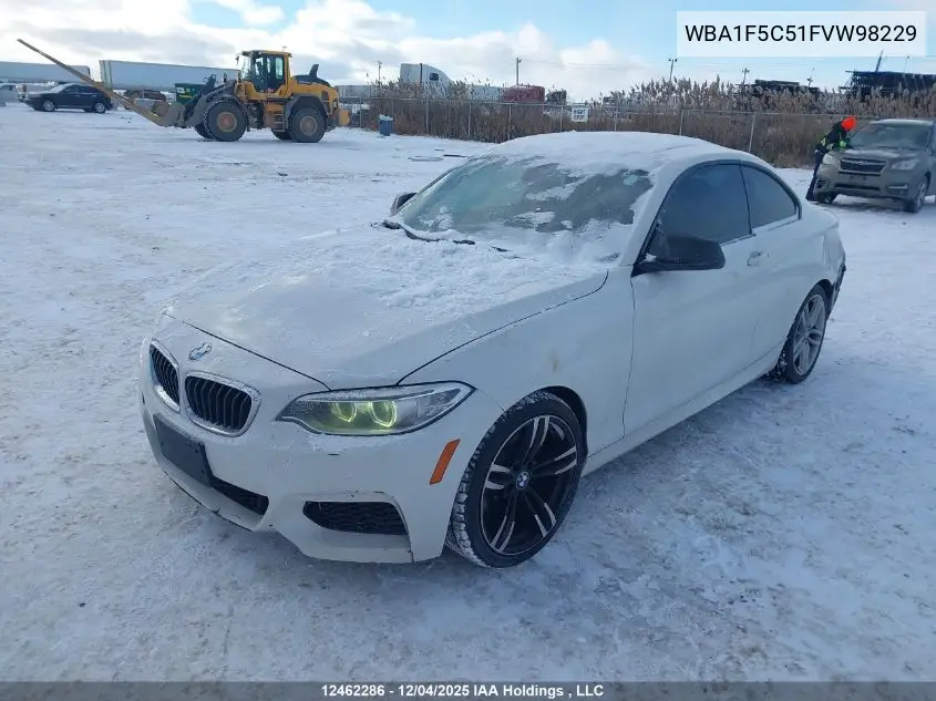 WBA1F5C51FVW98229 2015 BMW 228I