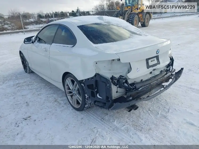WBA1F5C51FVW98229 2015 BMW 228I