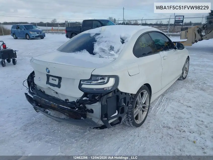 WBA1F5C51FVW98229 2015 BMW 228I