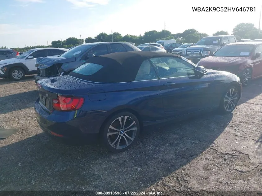 WBA2K9C52HV646781 2017 BMW 230I