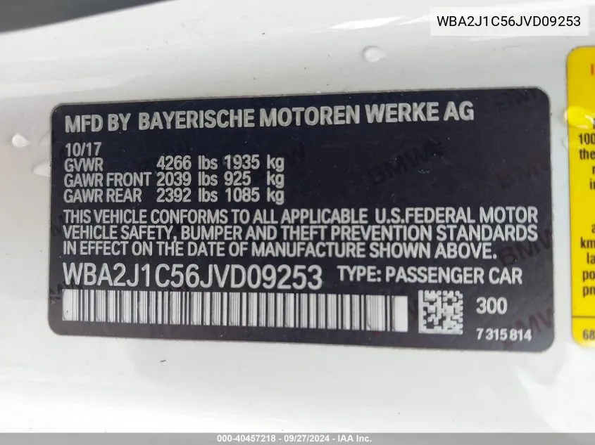 WBA2J1C56JVD09253 2018 BMW 230I