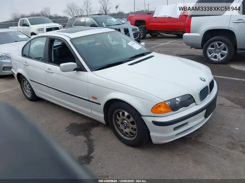 WBAAM3338XKC58944 1999 BMW 323I