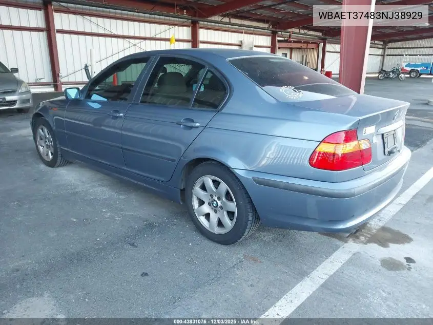 WBAET37483NJ38929 2003 BMW 325I