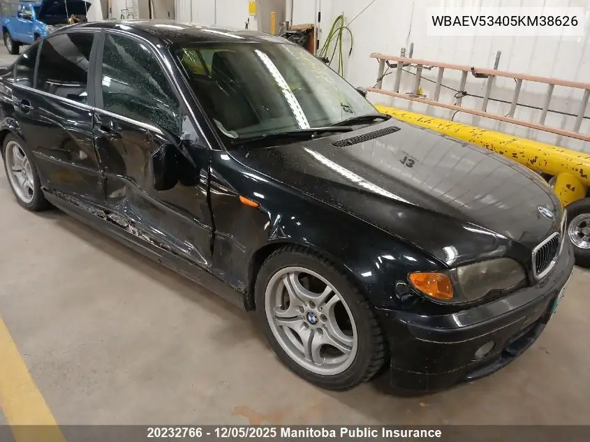 WBAEV53405KM38626 2005 BMW 330I
