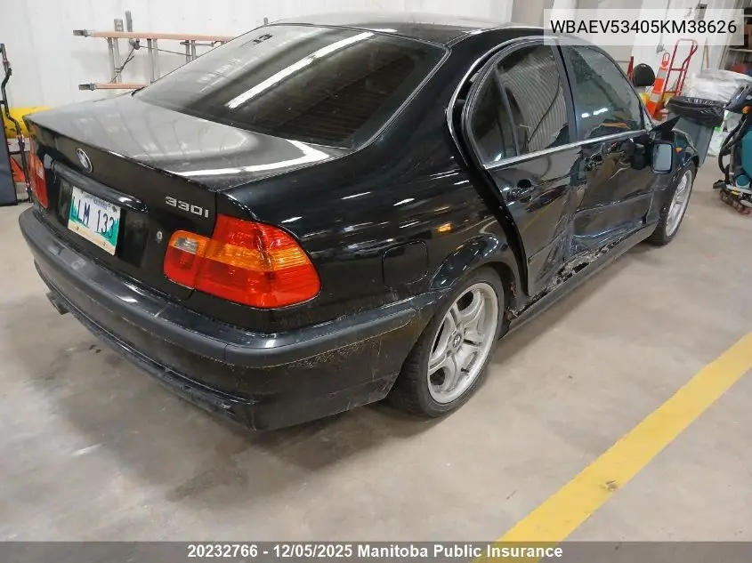 WBAEV53405KM38626 2005 BMW 330I