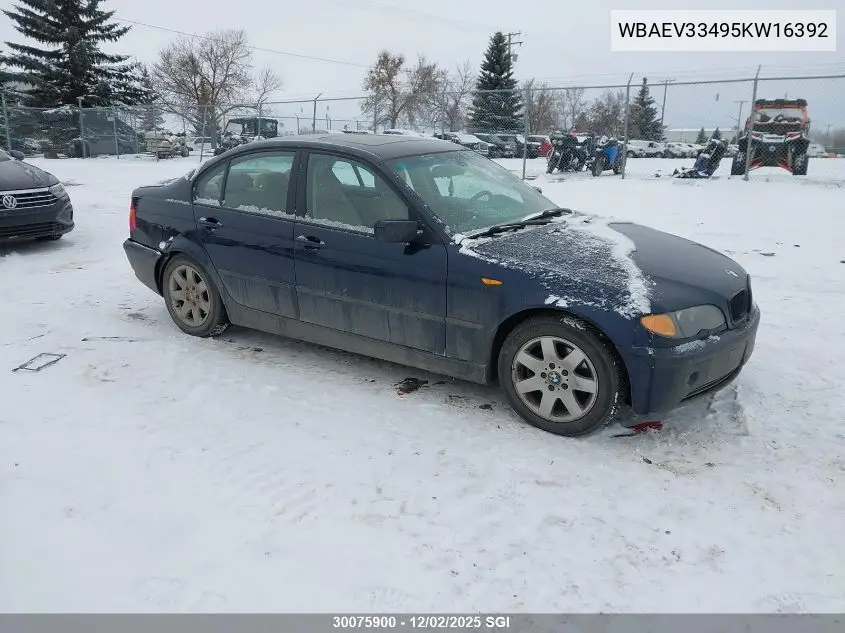 WBAEV33495KW16392 2005 BMW 325 I