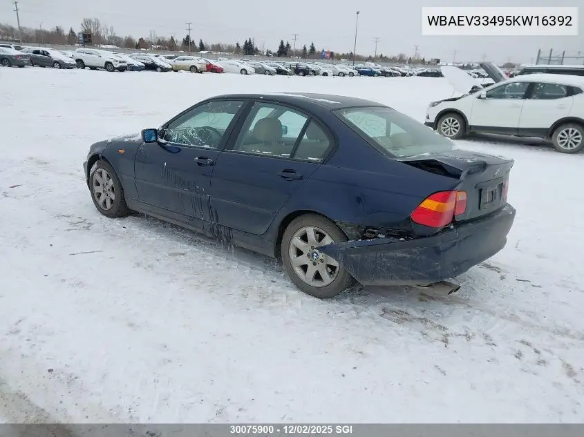 WBAEV33495KW16392 2005 BMW 325 I