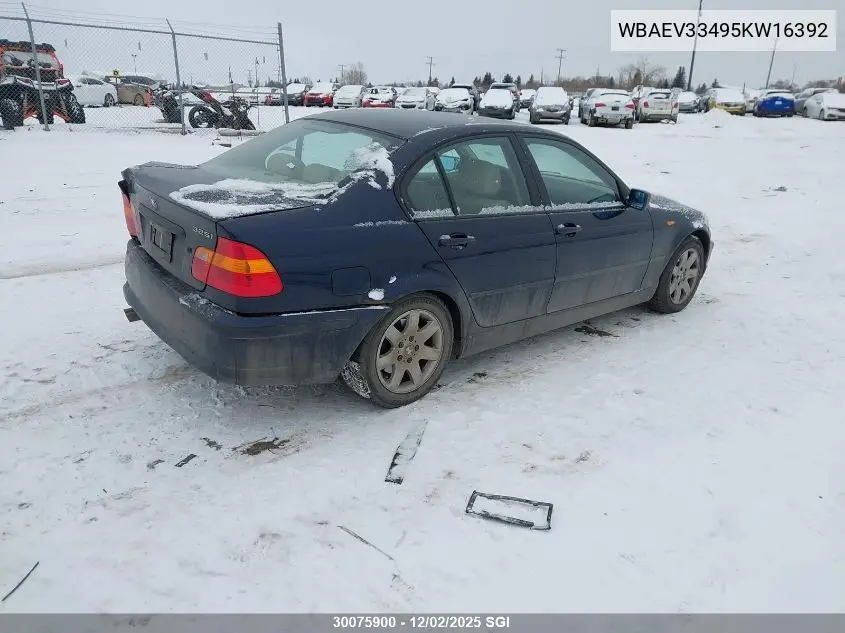 WBAEV33495KW16392 2005 BMW 325 I
