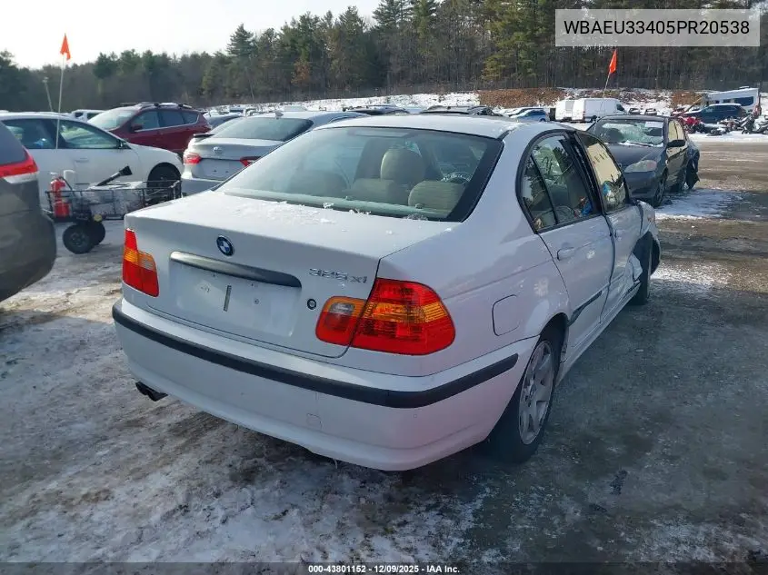 WBAEU33405PR20538 2005 BMW 325Xi