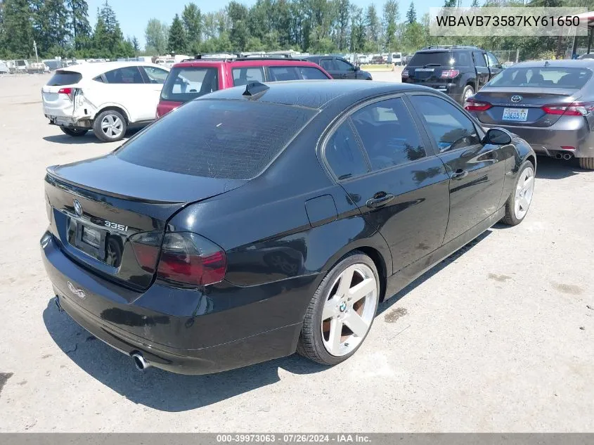 WBAVB73587KY61650 2007 BMW 335I I