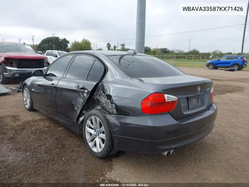 WBAVA33587KX71426 2007 BMW 328I