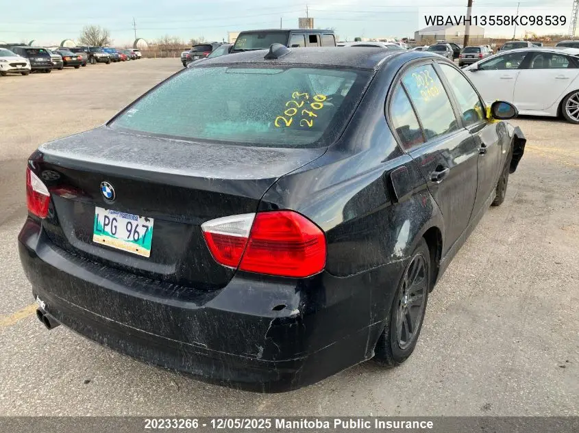 WBAVH13558KC98539 2008 BMW 323I