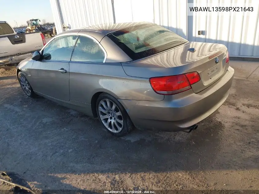 WBAWL13598PX21643 2008 BMW 328I