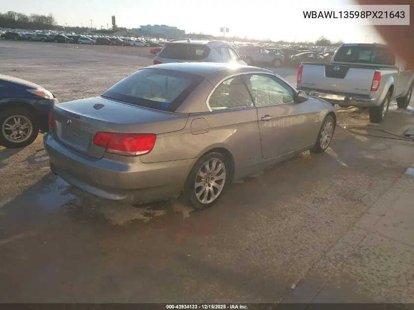 WBAWL13598PX21643 2008 BMW 328I