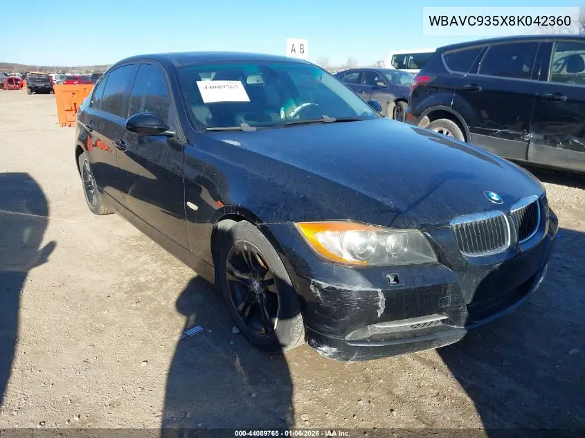 WBAVC935X8K042360 2008 BMW 328Xi