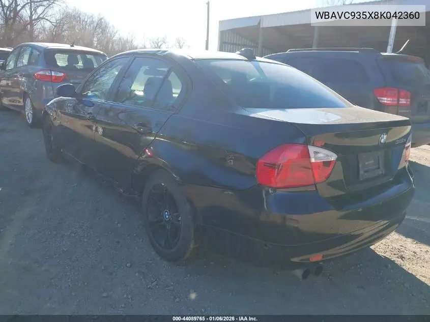 WBAVC935X8K042360 2008 BMW 328Xi