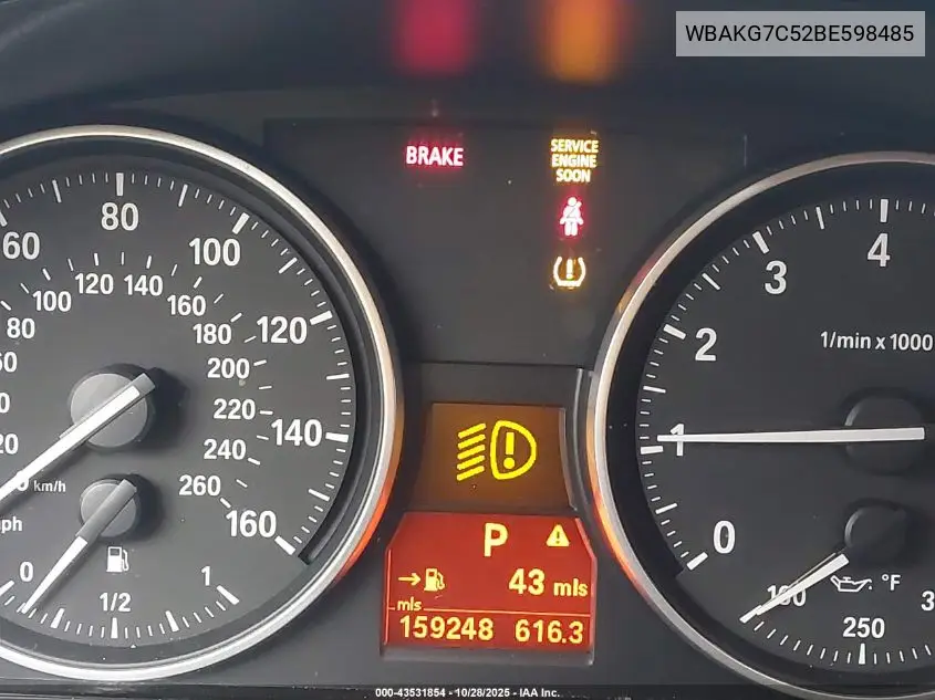 WBAKG7C52BE598485 2011 BMW 335I