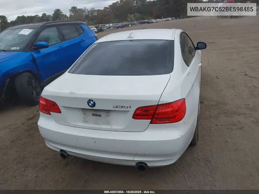 WBAKG7C52BE598485 2011 BMW 335I