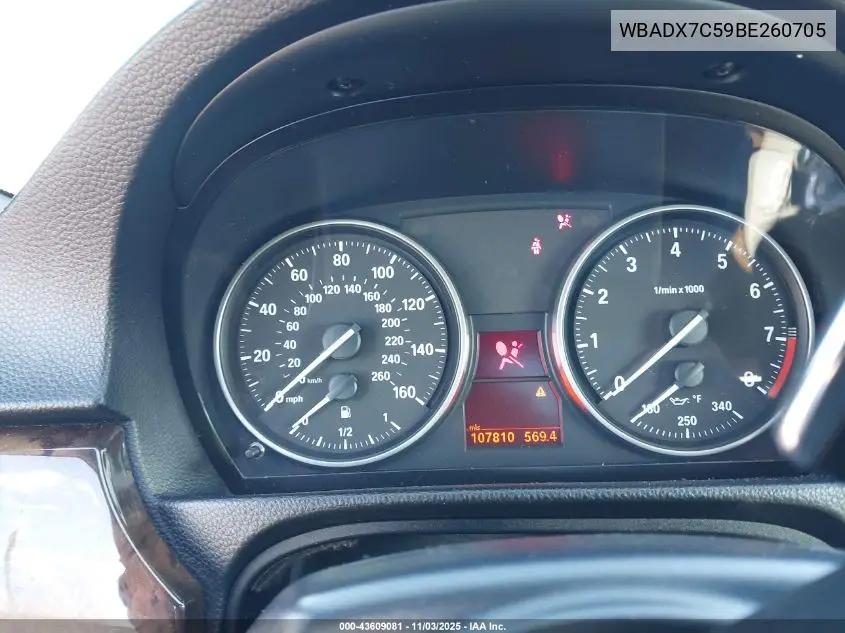 WBADX7C59BE260705 2011 BMW 335I