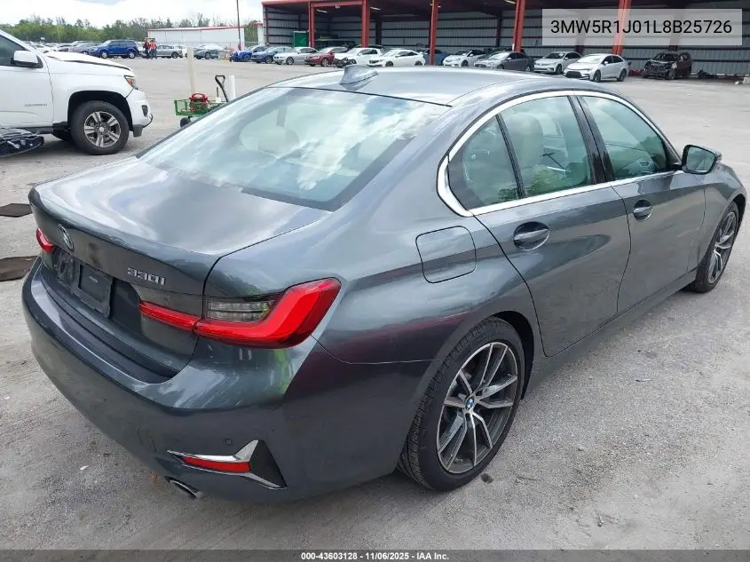 3MW5R1J01L8B25726 2020 BMW 330I