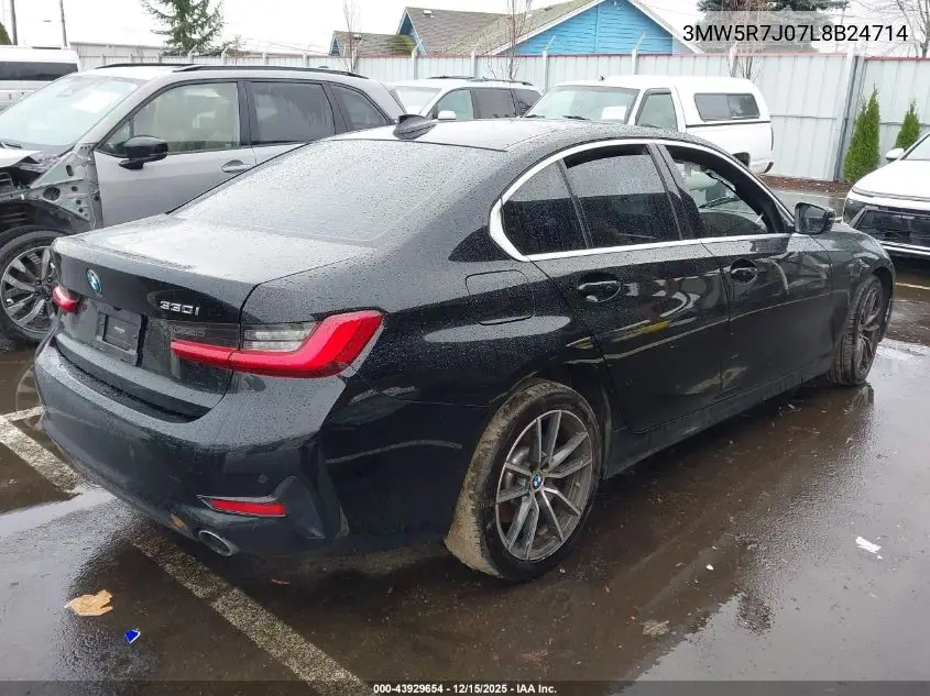 3MW5R7J07L8B24714 2020 BMW 3 Series 330I xDrive